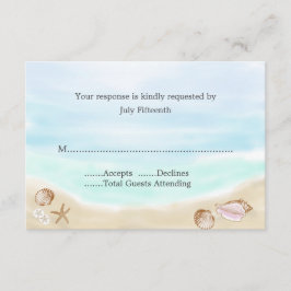 Sandy Beach Wedding RSVP Card Kaartje