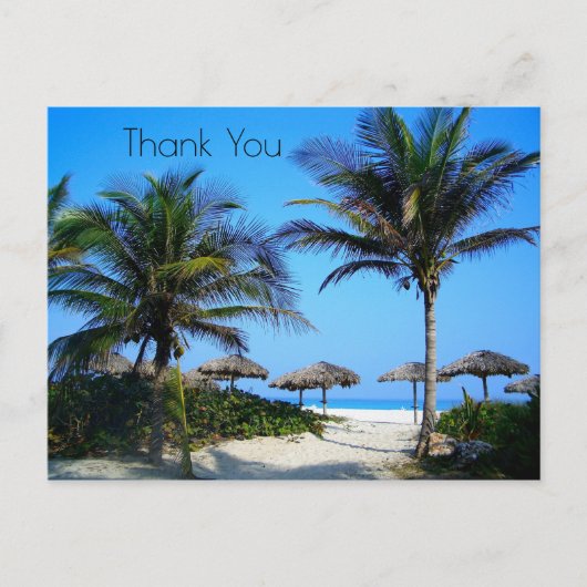 Sandy Beach with Palm Trees and An Ocean Uitzicht  Briefkaart (Voorkant)