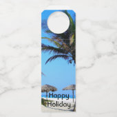 Sandy Beach with Palm Trees and An Ocean Uitzicht Flessenhanger (Voorkant)