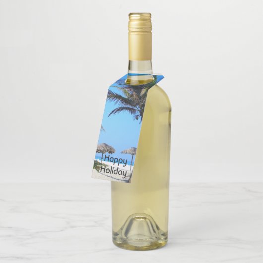 Sandy Beach with Palm Trees and An Ocean Uitzicht Flessenhanger (Schuin)