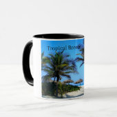 Sandy Beach with Palm Trees and An Ocean Uitzicht Mok (Voorkant links)