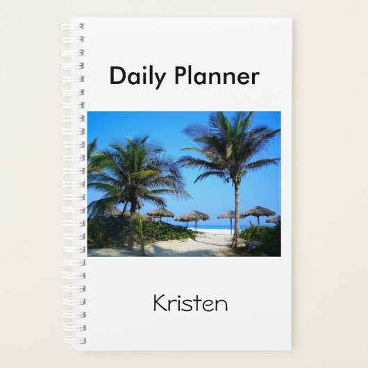 Sandy Beach with Palm Trees and An Ocean Uitzicht Planner (Voorkant)