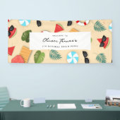 Sandy Beach Zomer Verjaardagsfeestje Welkomstbanne Spandoek (Beurs)