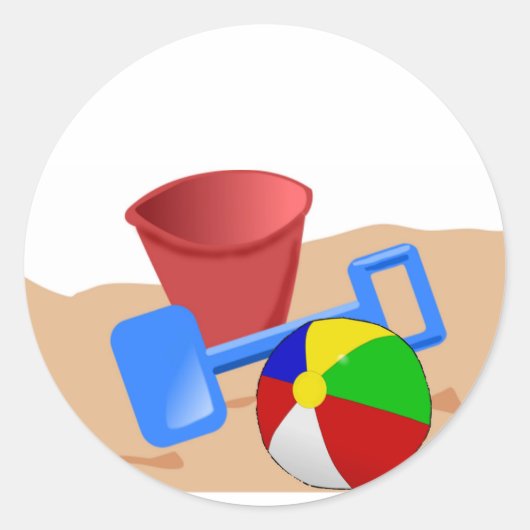 Sandy Beaches Ronde Sticker (Voorkant)