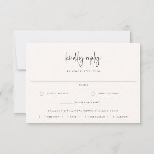 Sandy Beige Beach Wedding Maaltijdkeuze RSVP-kaart Kaart
