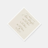 Sandy Beige Ons liefdesverhaal Elegant Script Wedd Servet (Hoek)