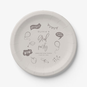 Sandy Beige Quirky Afstudeerder Icons Afstudeerfee Papieren Bordje
