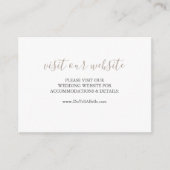 Sandy Beige Script-kaart voor bruiloft-website inv Informatiekaartje (Voorkant)