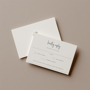 Sandy Beige Strand Bruiloft Allergie Note RSVP Kaartje