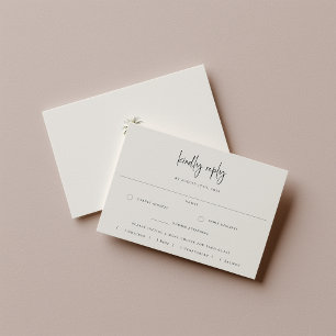 Sandy Beige Strand Bruiloft Maaltijd Keuze RSVP Kaartje