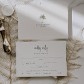 Sandy Beige Strand Bruiloft Maaltijd Keuze RSVP Kaartje