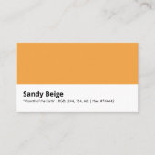 Sandy Beige | "Warmte van de aarde" Geel Visitekaartje (Voorkant)