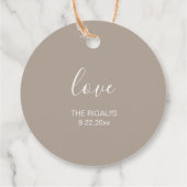 Sandy Beige Wedding Favor Labels (Achterkant)