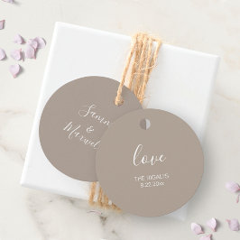 Sandy Beige Wedding Favor Labels