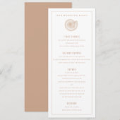 Sandy Beige Zee Shell Wedding Dinner Menu (Voorkant / Achterkant)