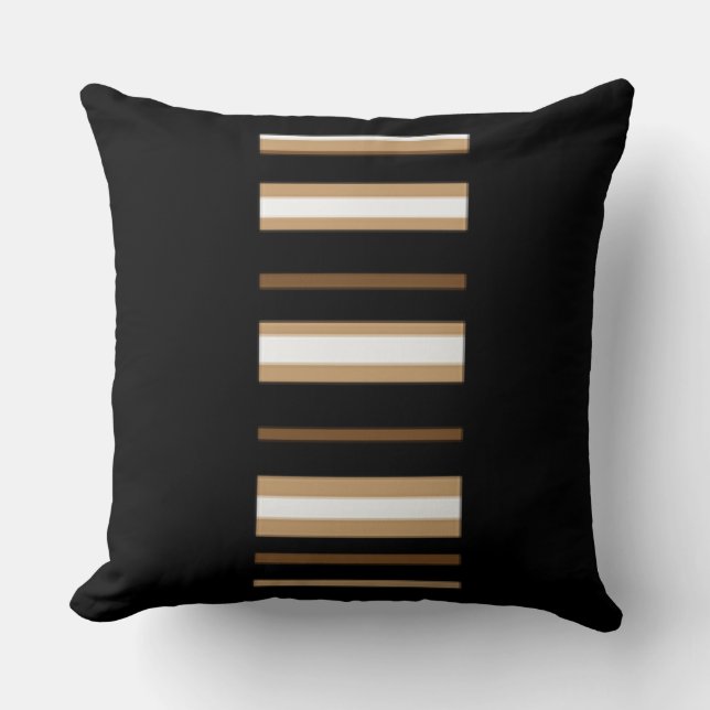 Sandy Brown Beach Swagger Stripe Throw Design Kussen (Voorkant)