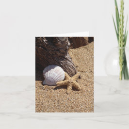 Sandy Brown Beach Treasures Gevouwen Wenskaart Kaart