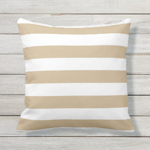 Sandy Brown Nautical Stripes OutdoorKussens Buitenkussen
