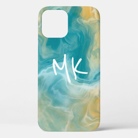 Sandy Brown Ocean Blue Fluid Art Case-Mate iPhone Case (Achterkant)