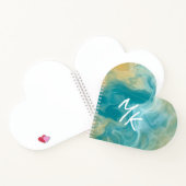 Sandy Brown Ocean Blue Fluid Art Notitieboek (Binnen)