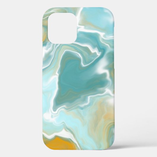 Sandy Brown Ocean Blue Marble Fluid Art Case-Mate iPhone Case (Achterkant)