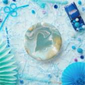Sandy Brown Ocean Blue Marble Fluid Art Papieren Kommen (Feest)
