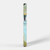 Sandy Brown Ocean Blue Marmer Vloeibare Kunst iPhone Hoesje (Rechterkant)