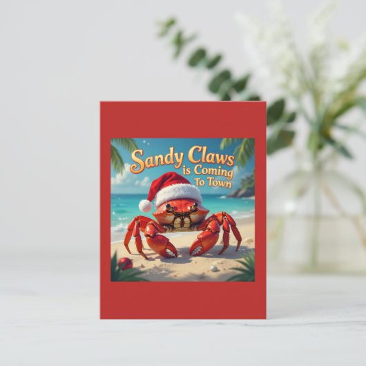 Sandy claws came to town briefkaart (Staand voorkant)