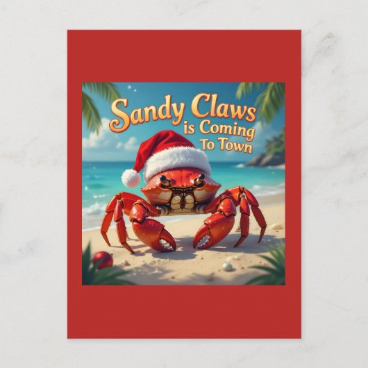 Sandy claws came to town briefkaart (Voorkant)