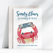 Sandy Claws Crab Warm Wishes Beach Kerstmis Feestdagenkaart