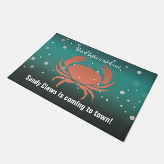 Sandy Claws komt naar de stad Crab Door Mat (Schuin)