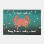 Sandy Claws komt naar de stad Crab Door Mat (Voorkant)