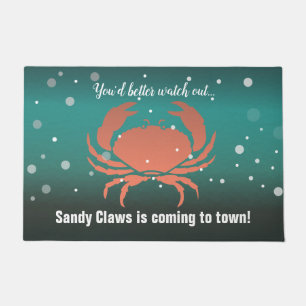 Sandy Claws komt naar de stad Crab Door Mat
