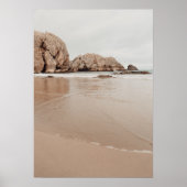 Sandy coast with rocks, beige minimalist aesthetic poster (Voorkant)