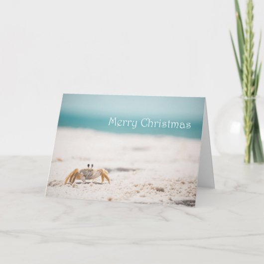 Sandy Crab Christmas Feestdagen Kaart (Voorkant)