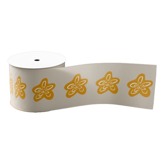Sandy Cream Princess Golden Flowers Birthday Grosgrain Lint (Spoel)