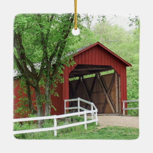 Sandy Creek Covered Bridge Keramisch Ornament (Achterkant)