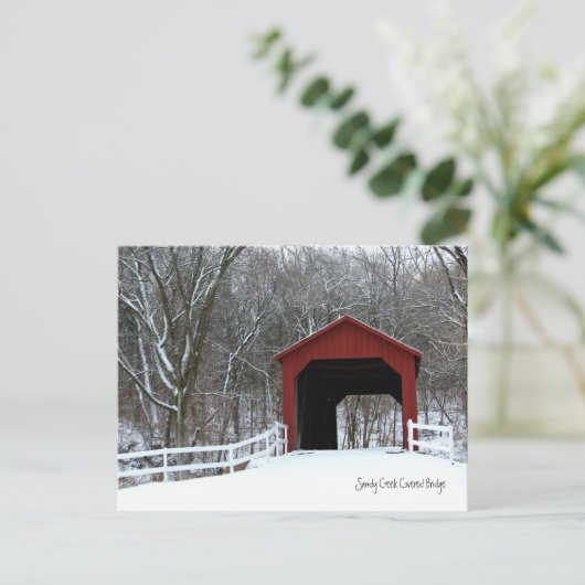 Sandy Creek Covered Bridge Post Card Briefkaart (Staand voorkant)