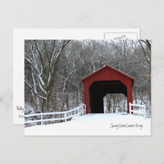 Sandy Creek Covered Bridge Post Card Briefkaart (Voorkant / Achterkant)