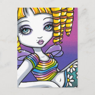 "Sandy" Cute Rainbow Fairy Art Briefkaart