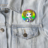 "Sandy" Cute Rainbow Fairy Mermaid Art Button (In situ)