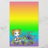 "Sandy" Cute Rainbow Fairy Mermaid Art Stationery Briefpapier (Voorkant)