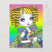 "Sandy" Cute Rainbow Mermaid Fairy Art Briefkaart (Voorkant)