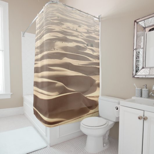 Sandy Desert Road Duinen Douchegordijn (In situ)