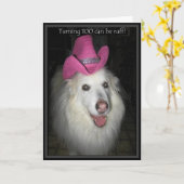 *Sandy Dog - 100e verjaardag Kaart (Gele Bloem)