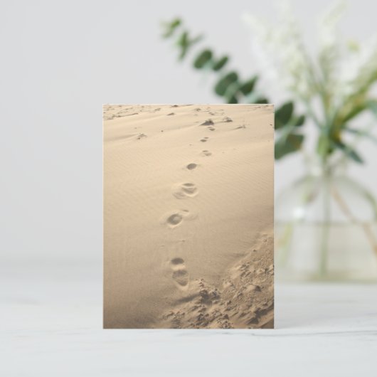 Sandy Footprint Briefkaart (Staand voorkant)