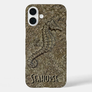 Sandy getextureerde Seahorse foto iPhone 16 Plus Hoesje