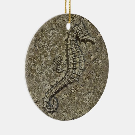 Sandy getextureerde Seahorse foto Keramisch Ornament (Rechts)