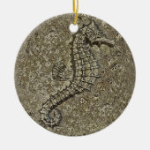 Sandy getextureerde Seahorse foto Keramisch Ornament (Voorkant)