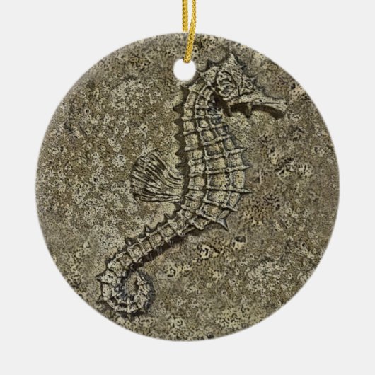 Sandy getextureerde Seahorse foto Keramisch Ornament (Voorkant)